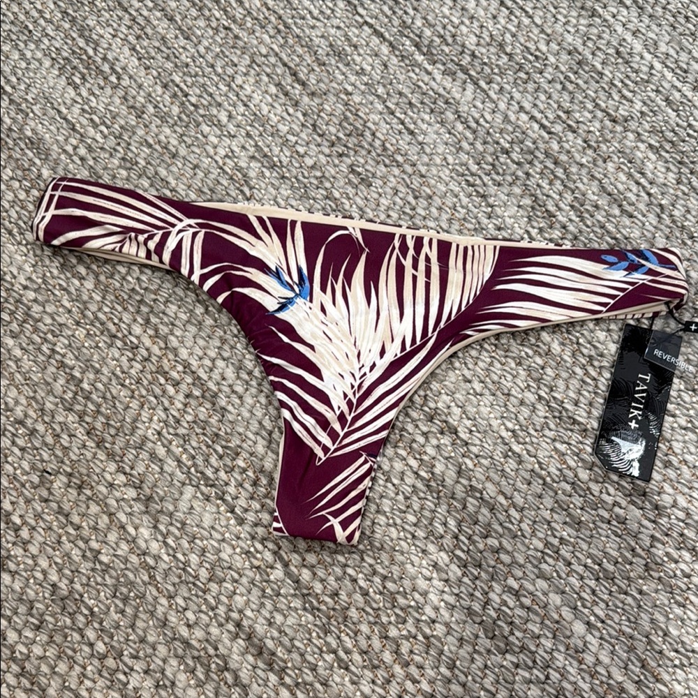 Tavik Purple and Cream Bikini Cheeky Cut